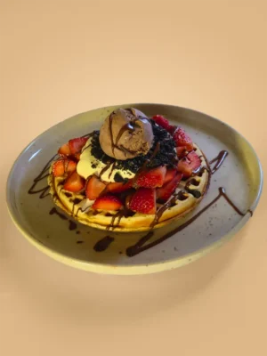 Waffle con Helado